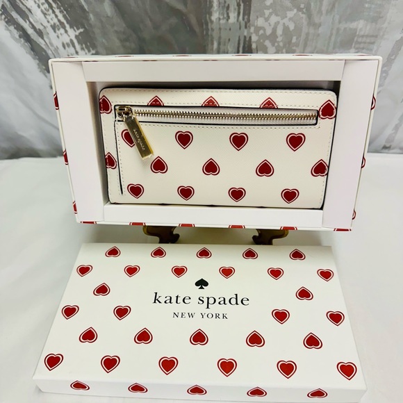 NWT Kate Spade ♠️ Madison Heartfelt Geo Boxed Large Bifold Wallet - Picture 4 of 5